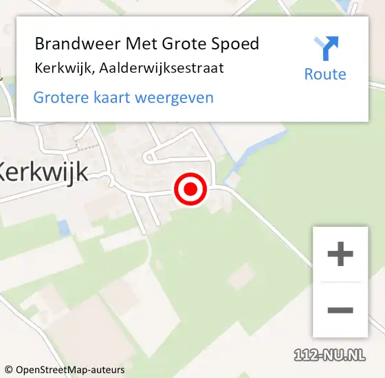 Locatie op kaart van de 112 melding: Brandweer Met Grote Spoed Naar Kerkwijk, Aalderwijksestraat op 11 februari 2015 17:00