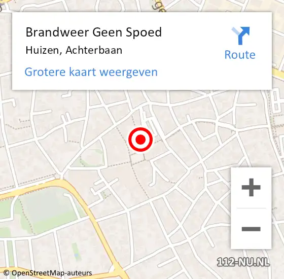 Locatie op kaart van de 112 melding: Brandweer Geen Spoed Naar Huizen, Achterbaan op 11 februari 2015 17:14