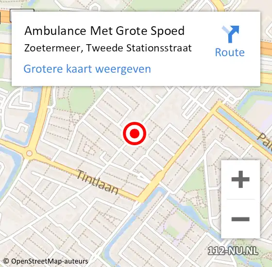 Locatie op kaart van de 112 melding: Ambulance Met Grote Spoed Naar Zoetermeer, Tweede Stationsstraat op 11 februari 2015 18:47