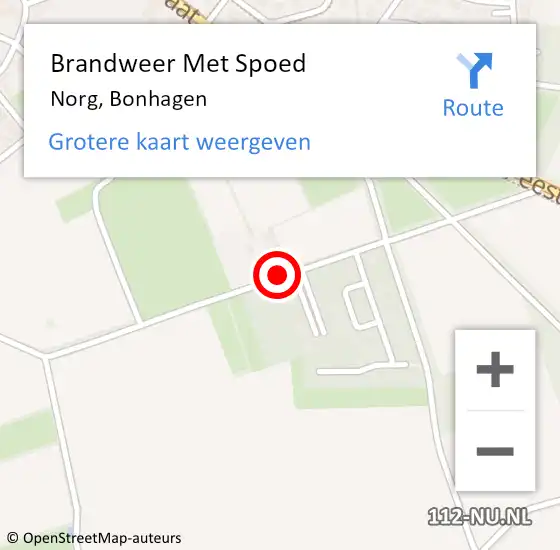 Locatie op kaart van de 112 melding: Brandweer Met Spoed Naar Norg, Bonhagen op 29 oktober 2013 14:21