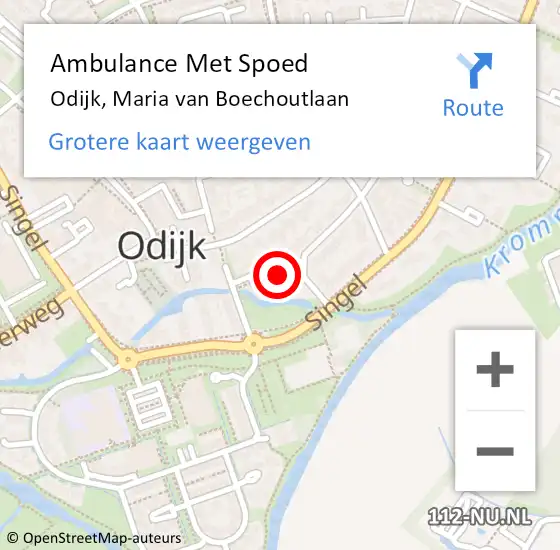 Locatie op kaart van de 112 melding: Ambulance Met Spoed Naar Odijk, Maria van Boechoutlaan op 11 februari 2015 23:31