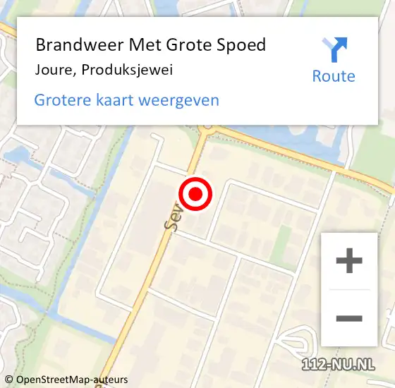 Locatie op kaart van de 112 melding: Brandweer Met Grote Spoed Naar Joure, Produksjewei op 11 februari 2015 23:34