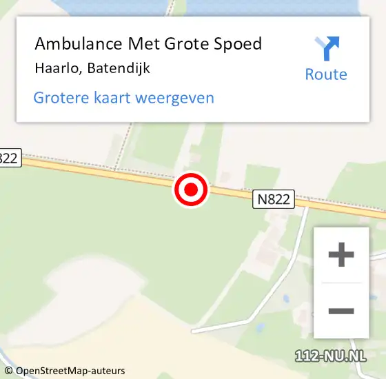 Locatie op kaart van de 112 melding: Ambulance Met Grote Spoed Naar Haarlo, Batendijk op 29 oktober 2013 14:43