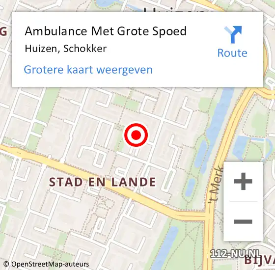 Locatie op kaart van de 112 melding: Ambulance Met Grote Spoed Naar Huizen, Schokker op 12 februari 2015 02:56
