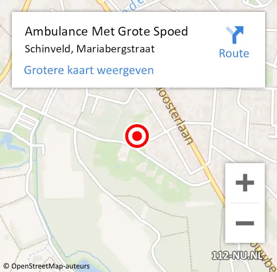 Locatie op kaart van de 112 melding: Ambulance Met Grote Spoed Naar Schinveld, Mariabergstraat op 12 februari 2015 07:20