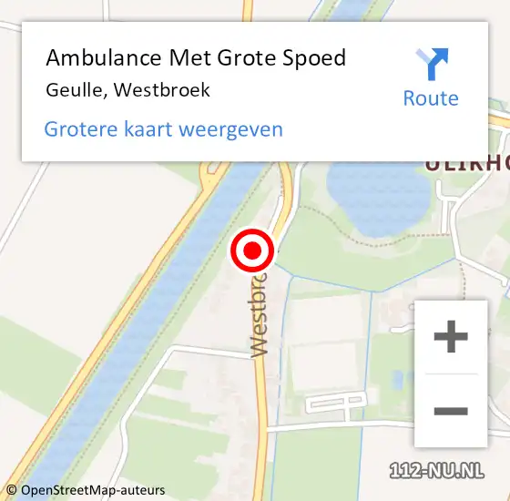 Locatie op kaart van de 112 melding: Ambulance Met Grote Spoed Naar Geulle, Westbroek op 12 februari 2015 07:48