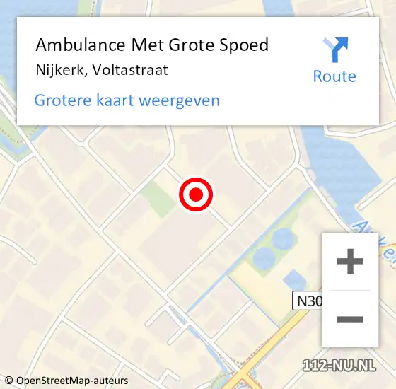 Locatie op kaart van de 112 melding: Ambulance Met Grote Spoed Naar Nijkerk, Voltastraat op 12 februari 2015 08:36