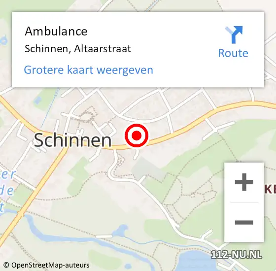 Locatie op kaart van de 112 melding: Ambulance Schinnen, Altaarstraat op 12 februari 2015 09:09