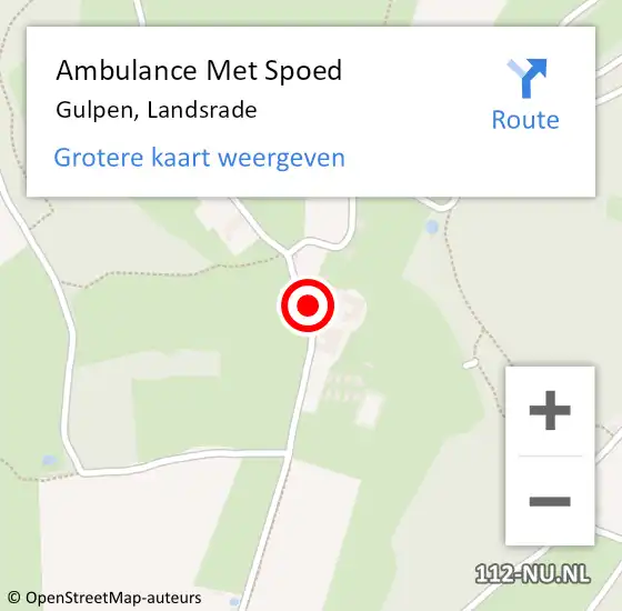 Locatie op kaart van de 112 melding: Ambulance Met Spoed Naar Gulpen, Landsrade op 12 februari 2015 10:09