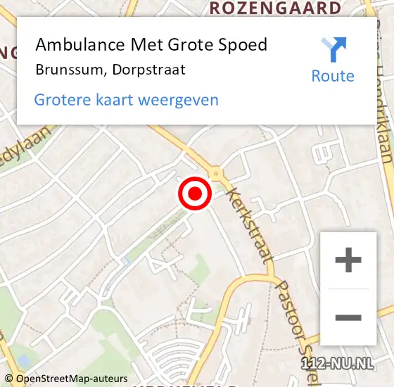 Locatie op kaart van de 112 melding: Ambulance Met Grote Spoed Naar Brunssum, Dorpstraat op 12 februari 2015 10:11