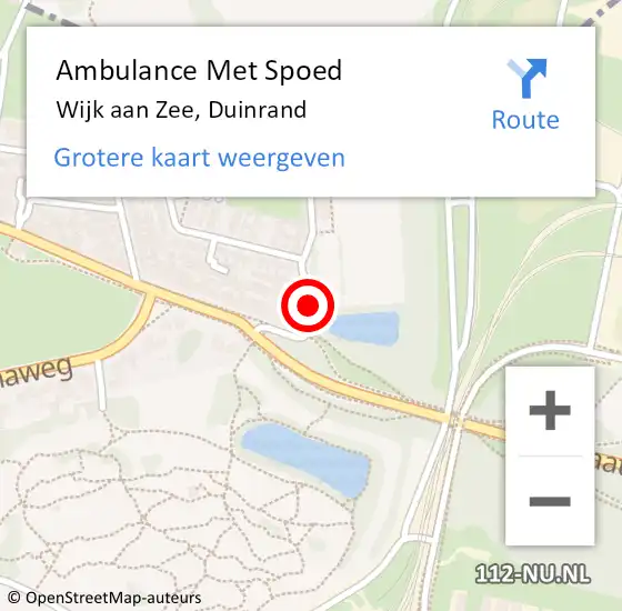 Locatie op kaart van de 112 melding: Ambulance Met Spoed Naar Wijk aan Zee, Duinrand op 12 februari 2015 10:43