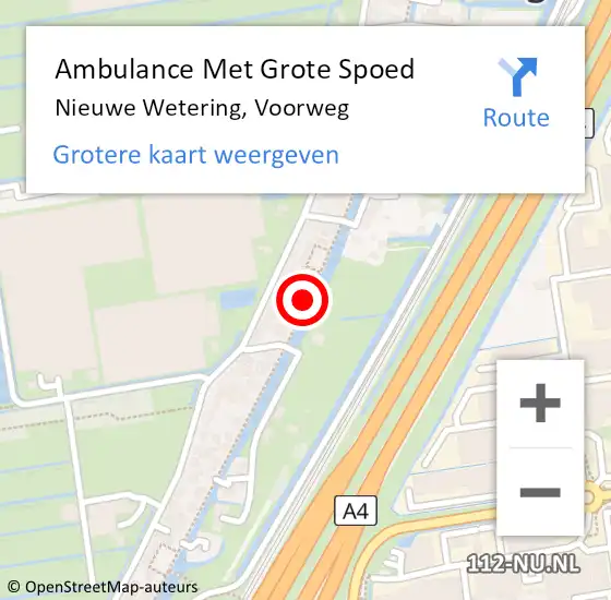 Locatie op kaart van de 112 melding: Ambulance Met Grote Spoed Naar Nieuwe Wetering, Voorweg op 12 februari 2015 13:08