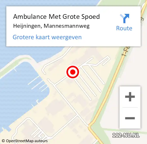 Locatie op kaart van de 112 melding: Ambulance Met Grote Spoed Naar Heijningen, Mannesmannweg op 29 oktober 2013 15:31