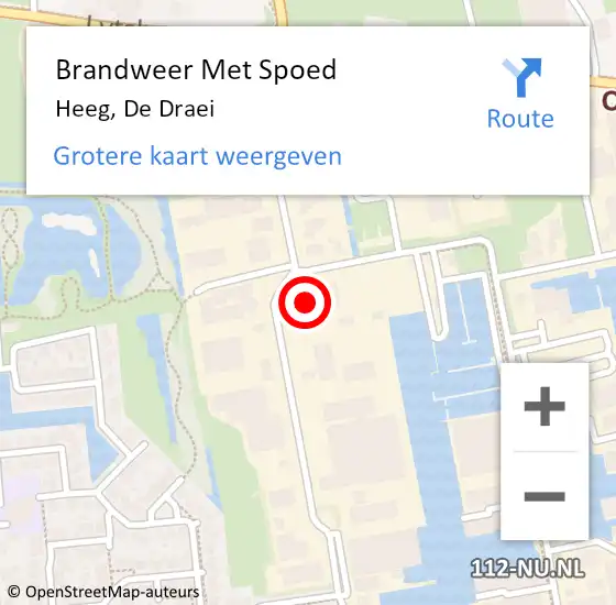 Locatie op kaart van de 112 melding: Brandweer Met Spoed Naar Heeg, De Draei op 12 februari 2015 14:40