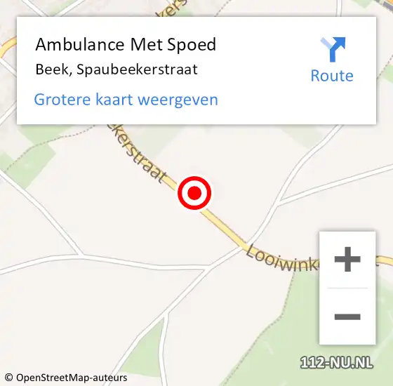 Locatie op kaart van de 112 melding: Ambulance Met Spoed Naar Beek, Spaubeekerstraat op 12 februari 2015 14:43