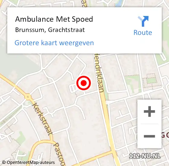 Locatie op kaart van de 112 melding: Ambulance Met Spoed Naar Brunssum, Grachtstraat op 12 februari 2015 15:01