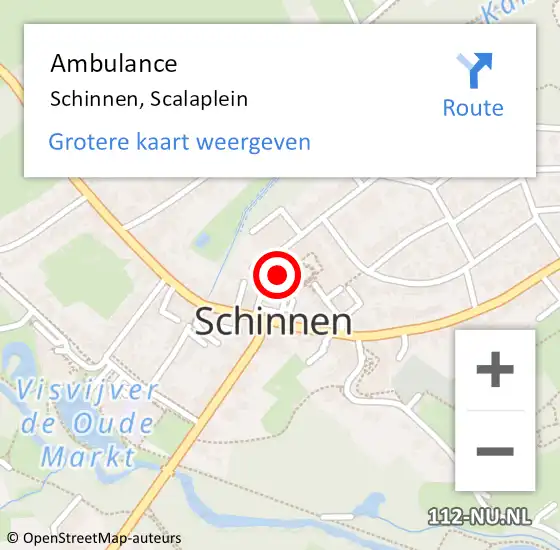 Locatie op kaart van de 112 melding: Ambulance Schinnen, Scalaplein op 12 februari 2015 16:04