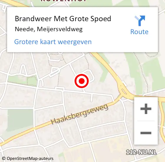 Locatie op kaart van de 112 melding: Brandweer Met Grote Spoed Naar Neede, Meijersveldweg op 12 februari 2015 16:16