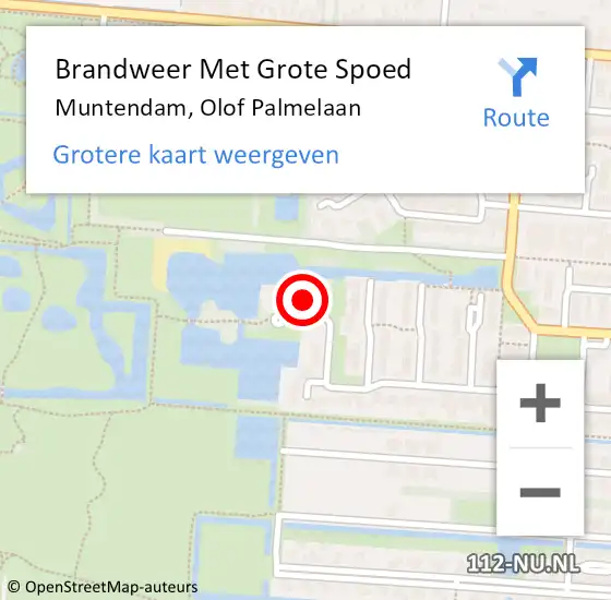 Locatie op kaart van de 112 melding: Brandweer Met Grote Spoed Naar Muntendam, Olof Palmelaan op 12 februari 2015 16:46