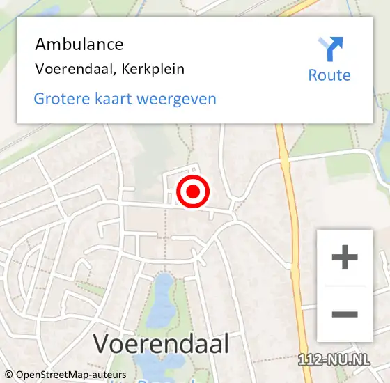 Locatie op kaart van de 112 melding: Ambulance Voerendaal, Kerkplein op 12 februari 2015 17:04