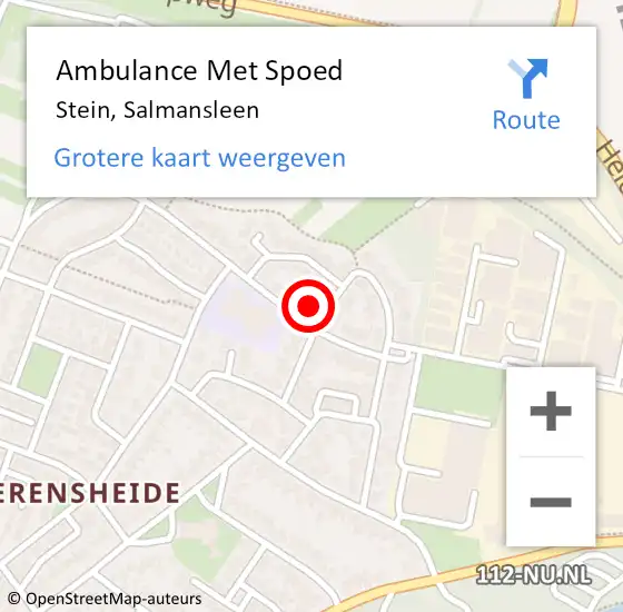 Locatie op kaart van de 112 melding: Ambulance Met Spoed Naar Stein, Salmansleen op 12 februari 2015 17:40