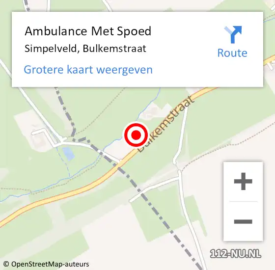 Locatie op kaart van de 112 melding: Ambulance Met Spoed Naar Simpelveld, Bulkemstraat op 12 februari 2015 18:46