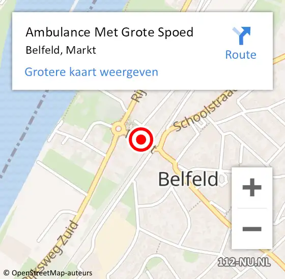 Locatie op kaart van de 112 melding: Ambulance Met Grote Spoed Naar Belfeld, Markt op 12 februari 2015 19:05