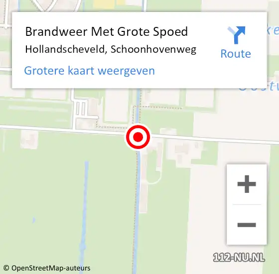 Locatie op kaart van de 112 melding: Brandweer Met Grote Spoed Naar Hollandscheveld, Schoonhovenweg op 12 februari 2015 19:12