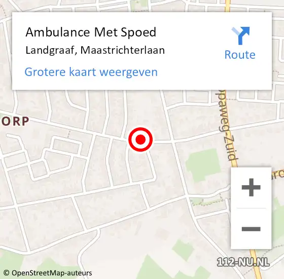 Locatie op kaart van de 112 melding: Ambulance Met Spoed Naar Landgraaf, Maastrichterlaan op 12 februari 2015 19:15