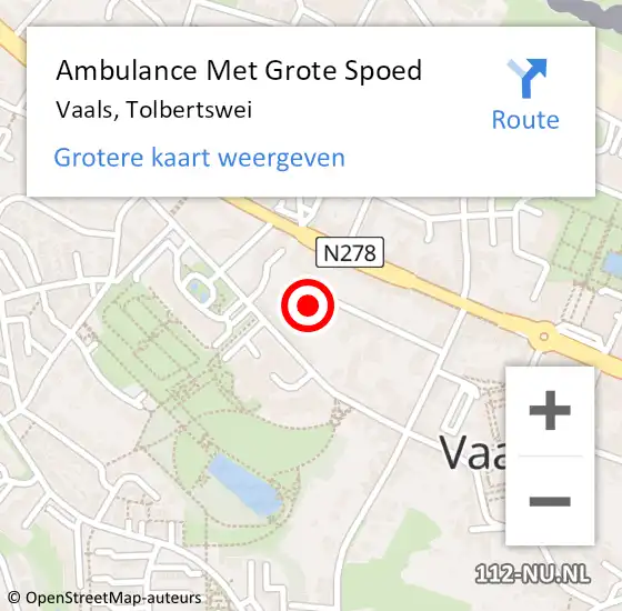 Locatie op kaart van de 112 melding: Ambulance Met Grote Spoed Naar Vaals, Tolbertswei op 12 februari 2015 20:37