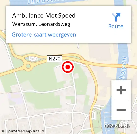 Locatie op kaart van de 112 melding: Ambulance Met Spoed Naar Wanssum, Leonardsweg op 29 oktober 2013 16:18