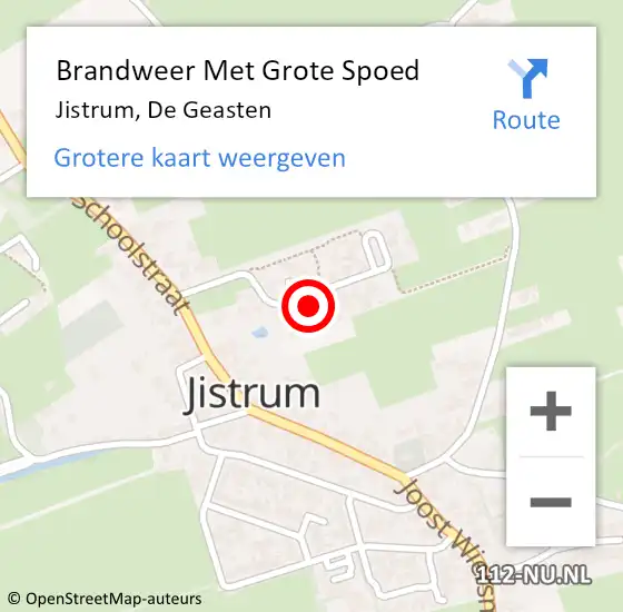 Locatie op kaart van de 112 melding: Brandweer Met Grote Spoed Naar Jistrum, De Geasten op 13 februari 2015 04:41