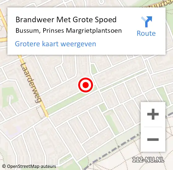 Locatie op kaart van de 112 melding: Brandweer Met Grote Spoed Naar Bussum, Prinses Margrietplantsoen op 13 februari 2015 07:50