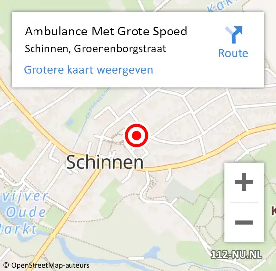 Locatie op kaart van de 112 melding: Ambulance Met Grote Spoed Naar Schinnen, Groenenborgstraat op 13 februari 2015 08:19