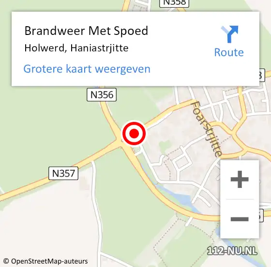 Locatie op kaart van de 112 melding: Brandweer Met Spoed Naar Holwerd, Haniastrjitte op 29 oktober 2013 16:35