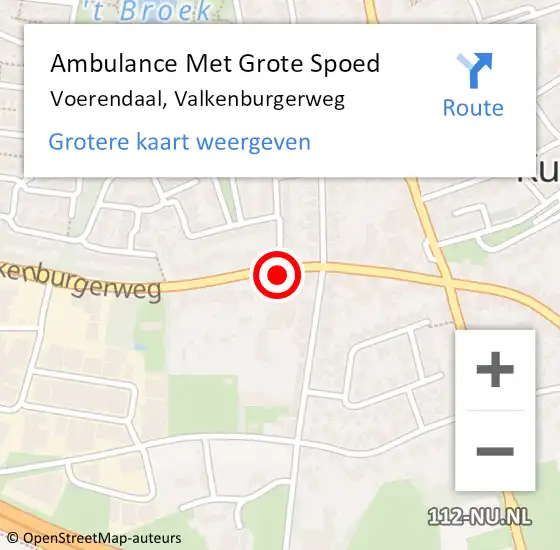Locatie op kaart van de 112 melding: Ambulance Met Grote Spoed Naar Voerendaal, Valkenburgerweg op 13 februari 2015 10:18