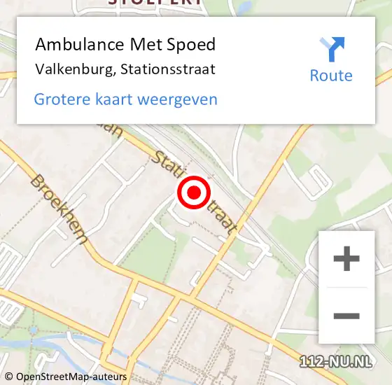 Locatie op kaart van de 112 melding: Ambulance Met Spoed Naar Valkenburg, Stationsstraat op 13 februari 2015 11:28