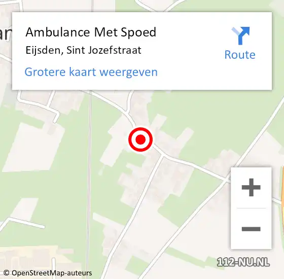 Locatie op kaart van de 112 melding: Ambulance Met Spoed Naar Eijsden, Sint Jozefstraat op 13 februari 2015 12:02