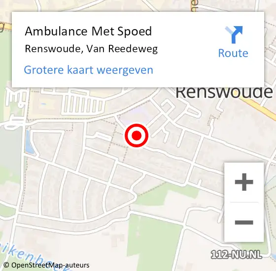 Locatie op kaart van de 112 melding: Ambulance Met Spoed Naar Renswoude, Van Reedeweg op 13 februari 2015 12:23