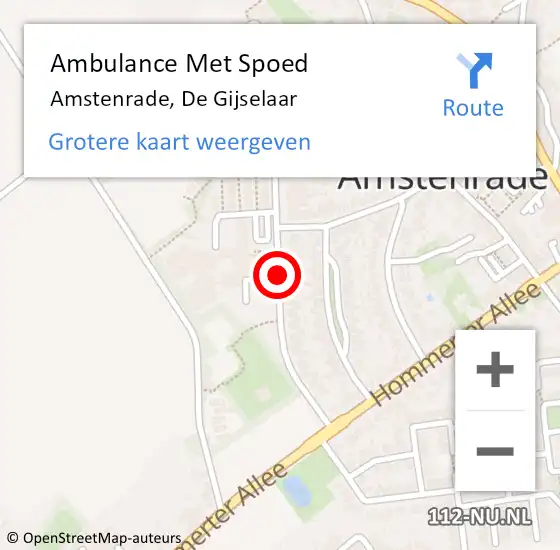 Locatie op kaart van de 112 melding: Ambulance Met Spoed Naar Amstenrade, De Gijselaar op 13 februari 2015 13:04
