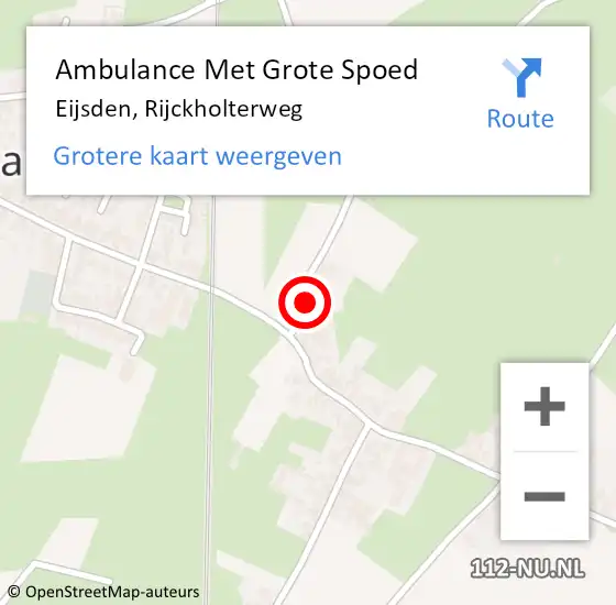 Locatie op kaart van de 112 melding: Ambulance Met Grote Spoed Naar Eijsden, Rijckholterweg op 13 februari 2015 13:10