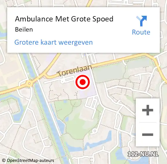 Locatie op kaart van de 112 melding: Ambulance Met Grote Spoed Naar Beilen op 13 februari 2015 13:28