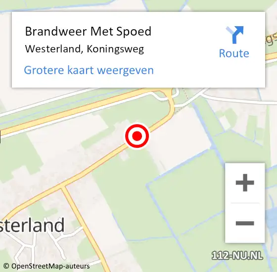 Locatie op kaart van de 112 melding: Brandweer Met Spoed Naar Westerland, Koningsweg op 29 oktober 2013 17:10