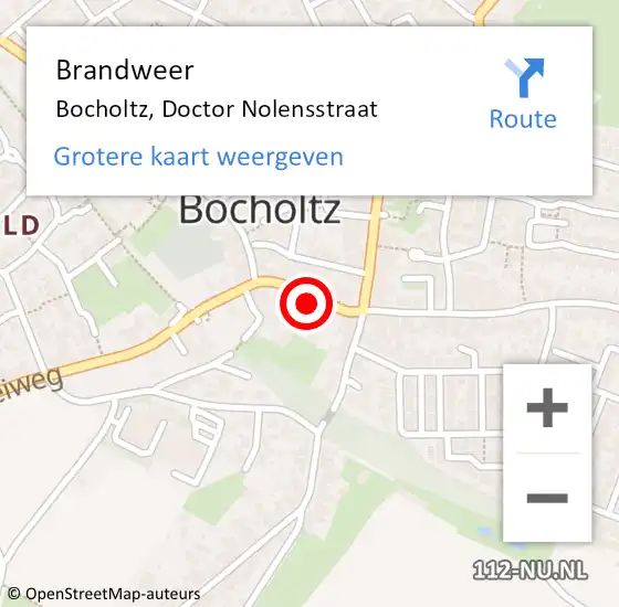 Locatie op kaart van de 112 melding: Brandweer Bocholtz, Doctor Nolensstraat op 13 februari 2015 15:02