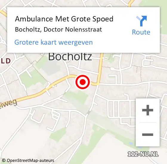 Locatie op kaart van de 112 melding: Ambulance Met Grote Spoed Naar Bocholtz, Doctor Nolensstraat op 13 februari 2015 15:03