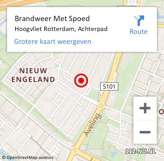 Locatie op kaart van de 112 melding: Brandweer Met Spoed Naar Hoogvliet Rotterdam, Achterpad op 13 februari 2015 15:25