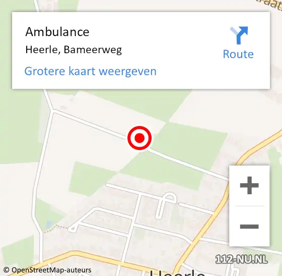 Locatie op kaart van de 112 melding: Ambulance Heerle, Bameerweg op 13 februari 2015 15:51