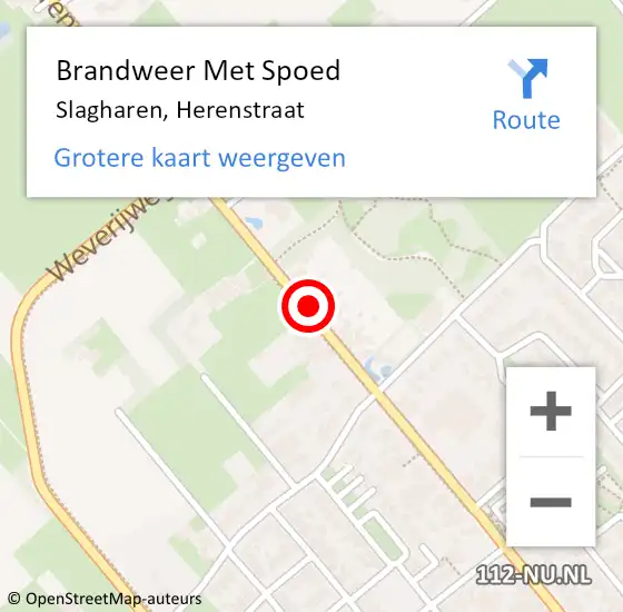 Locatie op kaart van de 112 melding: Brandweer Met Spoed Naar Slagharen, Herenstraat op 29 oktober 2013 17:24