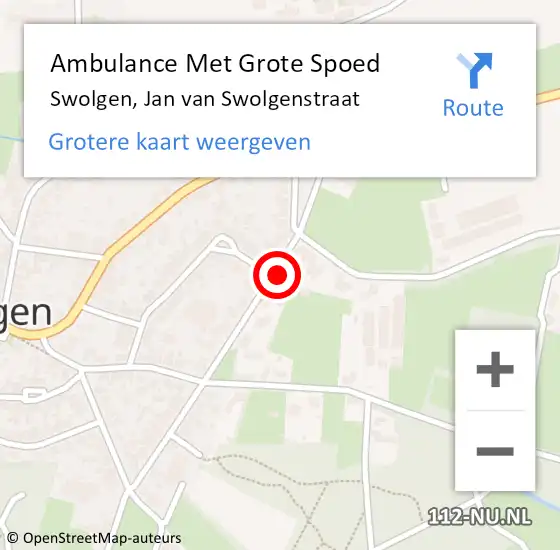 Locatie op kaart van de 112 melding: Ambulance Met Grote Spoed Naar Swolgen, Jan van Swolgenstraat op 13 februari 2015 20:14