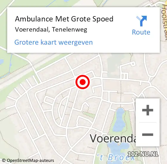 Locatie op kaart van de 112 melding: Ambulance Met Grote Spoed Naar Voerendaal, Tenelenweg op 13 februari 2015 21:07